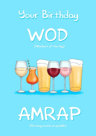 CrossFit Birthday Card - AMRAP - Birthday WOD - CrossFit lovers card. created by Yamaste Art