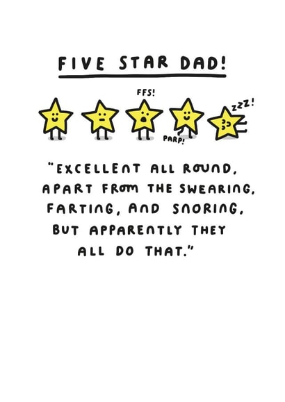 Funny Fathers Day Card - Five Star Dad! created by mungo and shoddy