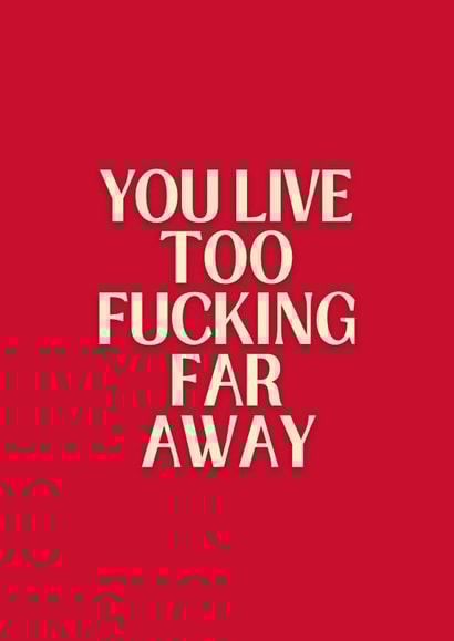 Funny Long Distance Card - Far Away - Partner or Friend created by Sundiva Designs