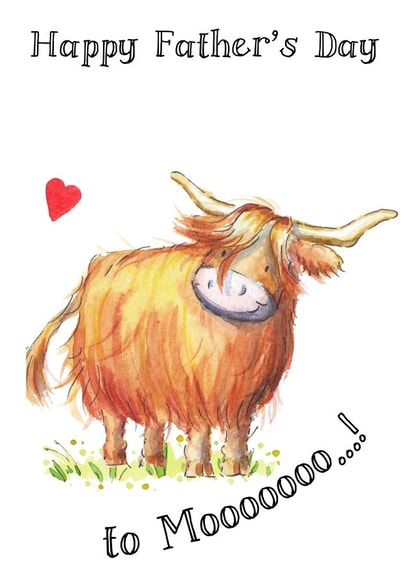 Cute Father's Day Card - Highland Cow created by Kate Garrett
