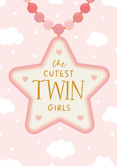Cute New Baby Card - For Twin Girls created by The Pattern Press
