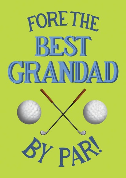 Cute Father's Day Birthday Card - For Grandad - Golf Pun created by Angelicabydesign