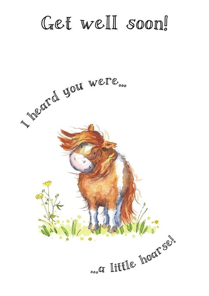 Cute Get Well Soon Card - Pony Pun created by Kate Garrett