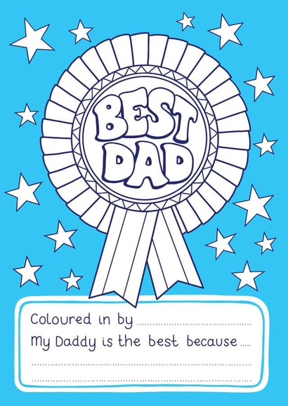 Heartfelt Father’s Day Card - Sentimental - A Best Dad Award Colouring In created by Ellie Newbury