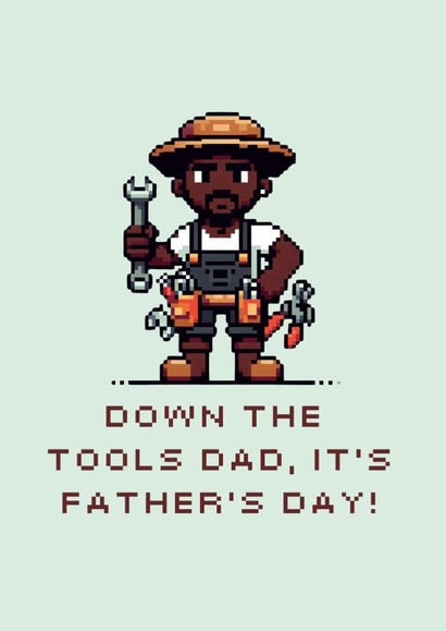 Retro Father's Day Card - DIY - Down The Tools created by Ink Icons 
