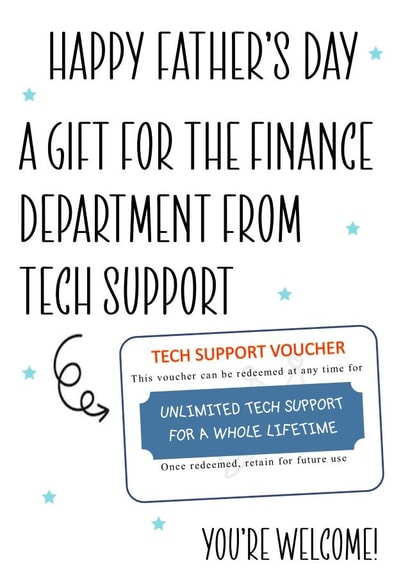 Funny Father's Day Card - Finance Department - Tech Support created by RK Designs
