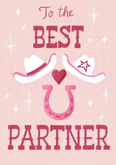 Cowgirl / Cowboy themed Anniversary card, to the Best Partner. created by Silky Rose Design