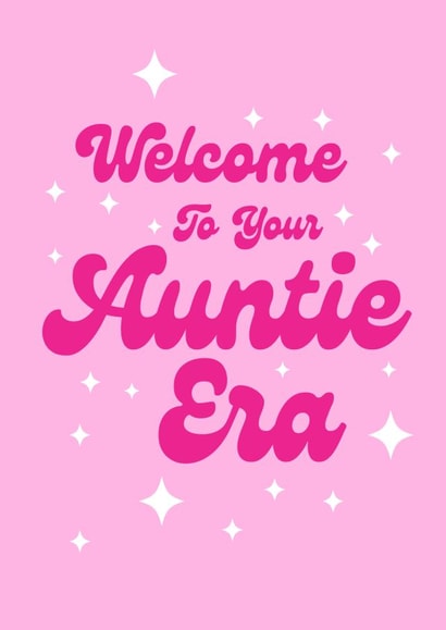Fun Pregnancy Announcement Card - Welcome to Your Auntie Era. created by Dylan Sian Design