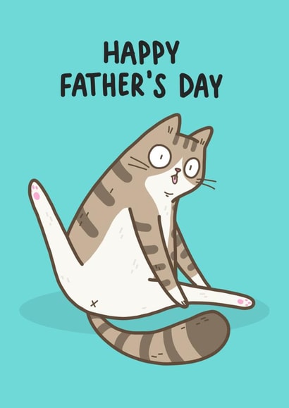 Funny Father's Day Card - For A Cat Dad - From The Cat created by Camille Medina