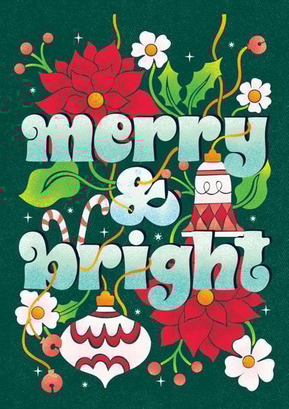 Classic Christmas Card - Merry & Bright created by Anthea Designs by Priyadarshini