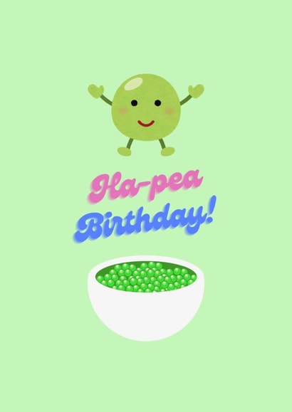 Happy Birthday (ha-pea) funny pun card to celebrate an family or friend's day! created by Bethany