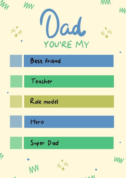 Cute Father's Day Card - From The Kids - Tick Box Personalise created by A-Ok Doodles