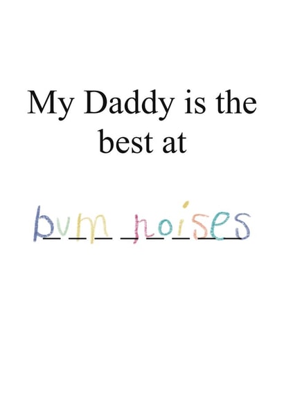 Funny Father’s Day card - From The Kids - Bum Noises created by KitRex Designs
