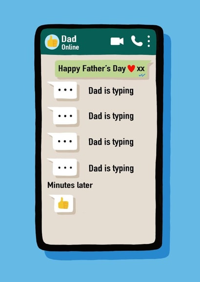 Funny Texting Father’s Day Card - Dad - Texting - Thumbs Up created by Nicola Watson