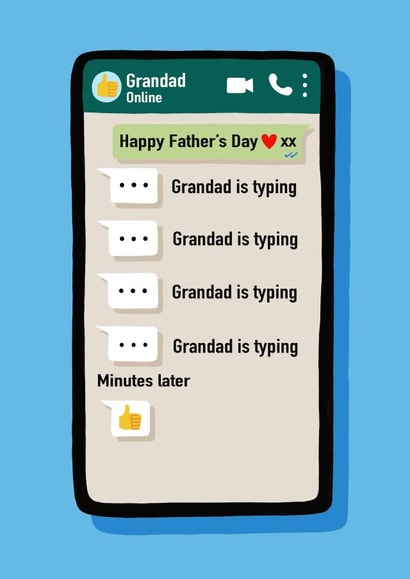 Funny Texting Father’s Day Card - Grandad - Texting - Technology created by Nicola Watson