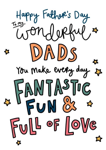 Cute Father’s Day Card For Two Wonderful Dads created by Oops a doodle