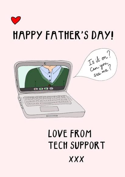 Funny Father’s Day card for technophobe dad - love from tech support created by Hello Hatty