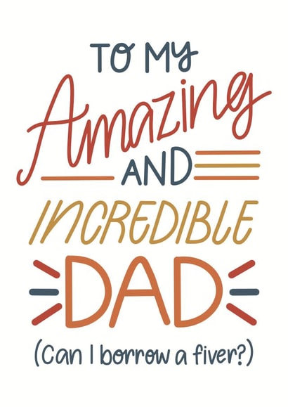 Cheeky Father's Day Card - Can I Borrow A Fiver? created by Nurture and Cheer