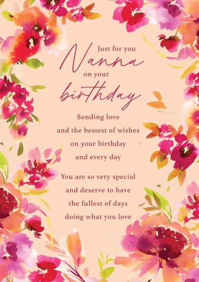 Classic Birthday Card - For Nanna - Painterly Florals created by Rebecca Prinn