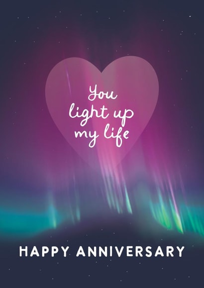 Cute Anniversary Card For Significant Other - Aurora - You Light Up My Life created by Tulastra Studio