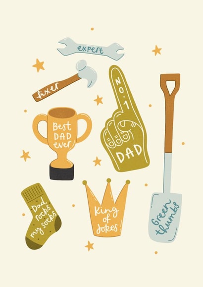 Best Dad Father's Day Card - DIY and Gardening Dad Card - King of Dad Jokes created by Abbie Imagine