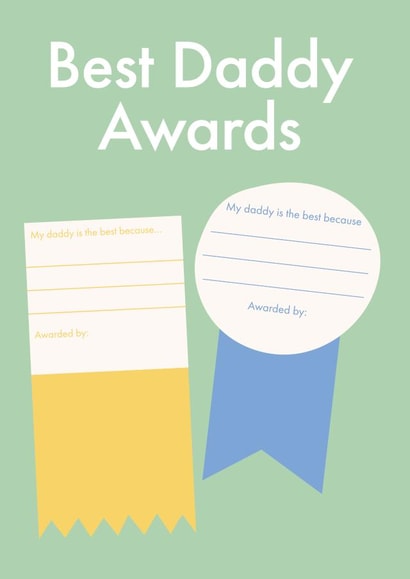Heartfelt Fathers Day Card - Best Daddy Awards - From The Kids created by Poppy Lane