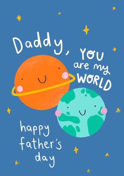 Cute Father's Day Card - Planets & Space - You Are My World created by Charley Muttitt