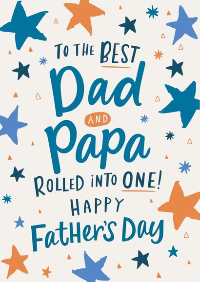 A heart warming Father's Day card for a dad who is also a Papa - Stars created by Dotty Black