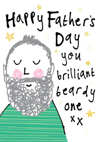 Cute Funny Father's Day Card - Brilliant Grey Hair Beardy Man - Dad Grandad created by Bow & Bell