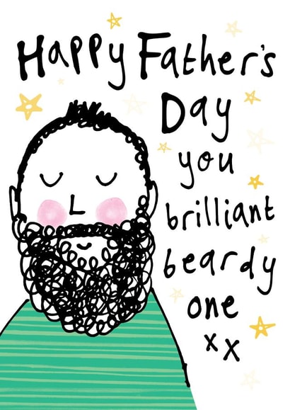 Cute Father's Day Card for Dad Grandad - Brilliant Beardy Man created by Bow & Bell