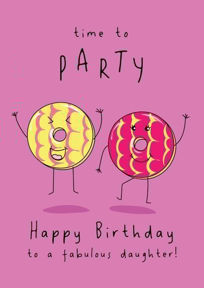 Cute Birthday Card - For Daughter - Party Rings Pun created by @Laura Lonsdale Designs