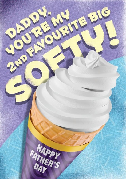 Cheeky Father's Day Card - You're My 2nd Favourite Big Softy! created by Wordplay Design