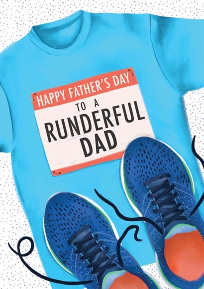 Fun Father's Day Card - Runderful Dad - Running Pun created by Debbie Daley Illustrations
