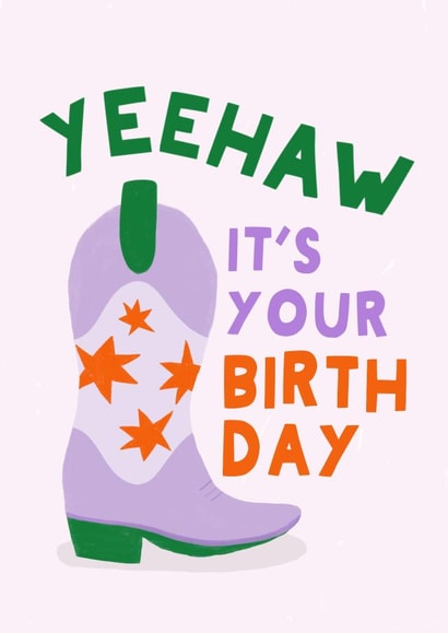 Yeehaw It's Your Birthday! Cowgirl Birthday Card created by Amelia Ellwood