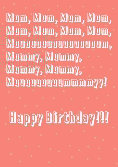 Funny birthday card for mummy! created by Aimee Banton