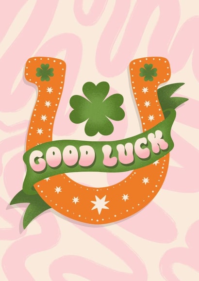 Pretty Good Luck Card - Horseshoe Charm - Western Luck created by @tikkled.pink
