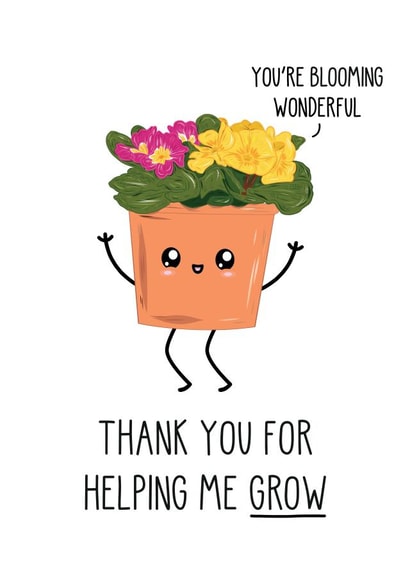 Cute flower thank you card - you're blooming wonderful created by Just Joy Designs