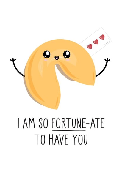 Cute Anniversary Card - Fortune Cookie Pun created by Just Joy Designs