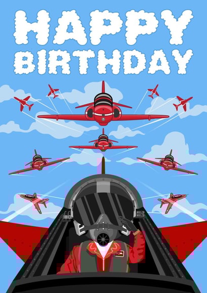 Pilot Birthday Card - Cartoon Aerobatics created by David Speed Design
