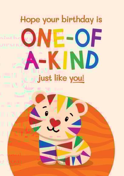 Cute Birthday Card - Rainbow Tiger - Gay Pride created by Bev O'Connor || @oconnordesign