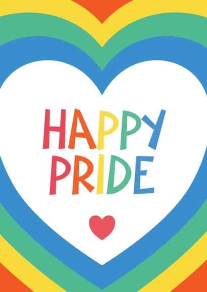 Pride Month Greeting Card - Rainbow Heart - Happy Pride - LGBTQ created by Bev O'Connor || @oconnordesign