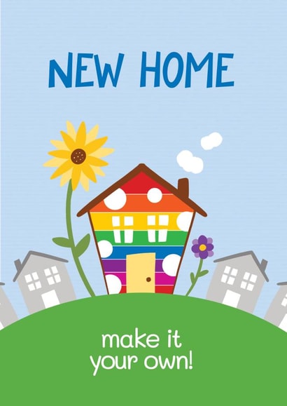 Cute New Home Card - Rainbow House | thortful
