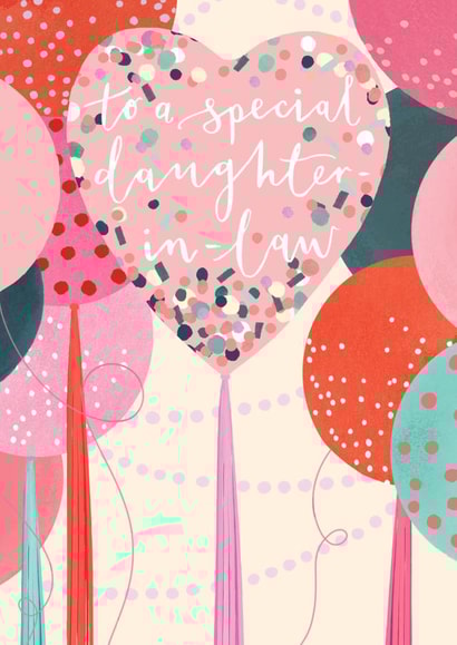 Pretty Birthday Card - For Daughter-In-Law - Heart Balloon created by Louise Tiler