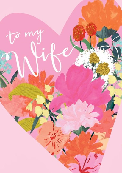 Pretty Birthday or Anniversary Card - For Wife - Floral Heart created by Louise Tiler