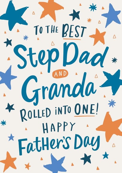 Cute Father's Day Card - Stepdad and Granda created by Dotty Black