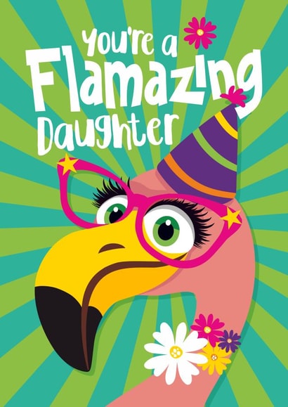Cute Birthday Card - Daughter - Flamingo created by Atwood & Atwood
