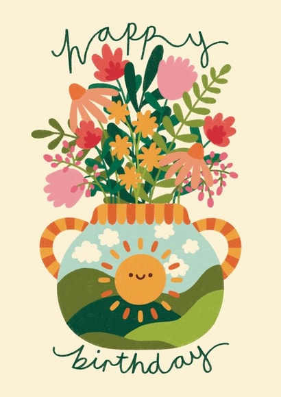 Pretty Birthday Card - Flowers - Sun created by Gemma Pratt