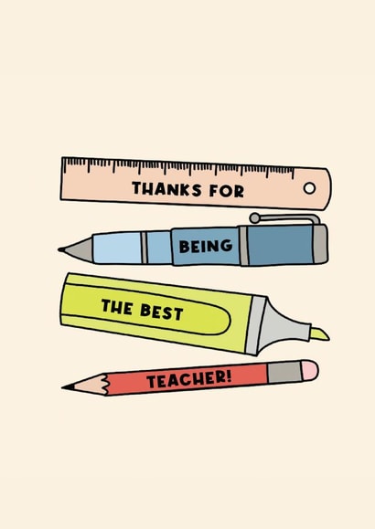 Cute Thank You Card - For Teacher - Stationary created by Jamie Lindsay