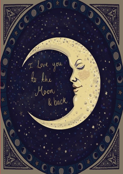 Cute Anniversary Card for Significant Other- I Love You To The Moon & Back created by Casey Ann