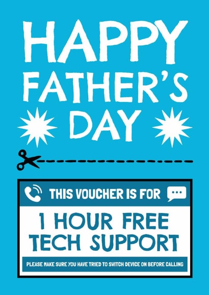 Funny Father's Day Card - Tech Support Voucher created by AbiGoLucky